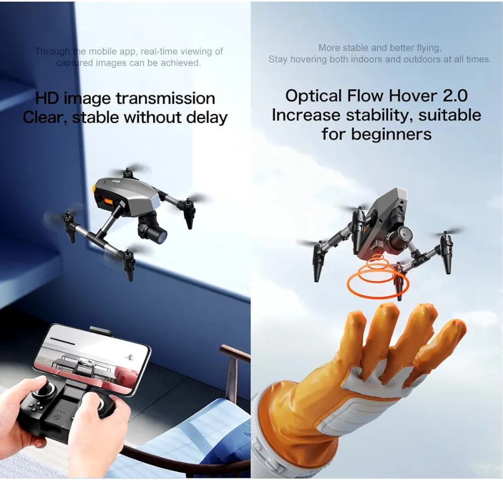 TuneFit SkyLite 4K | Compact Toy Drone with Brushless Motors, Foldable Design & Smart Flight Features