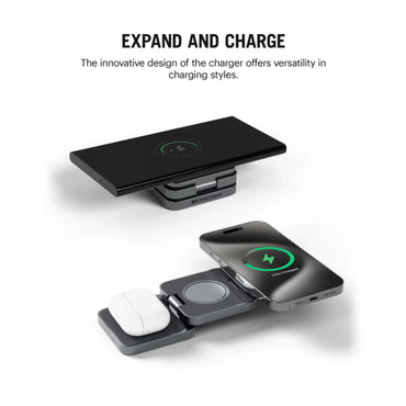 TuneFit Foldaway 3-In-1 Magnetic MagSafe Wireless Charger