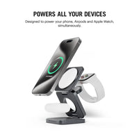 TuneFit Foldaway 3-In-1 Magnetic MagSafe Wireless Charger