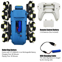 TuneFit RC Robot Dog Stunt Car – Mist Spray, Music, Lights | 2.4GHz Remote Control | Shape-Shifting | Gift for Kids (Ages 6-14)