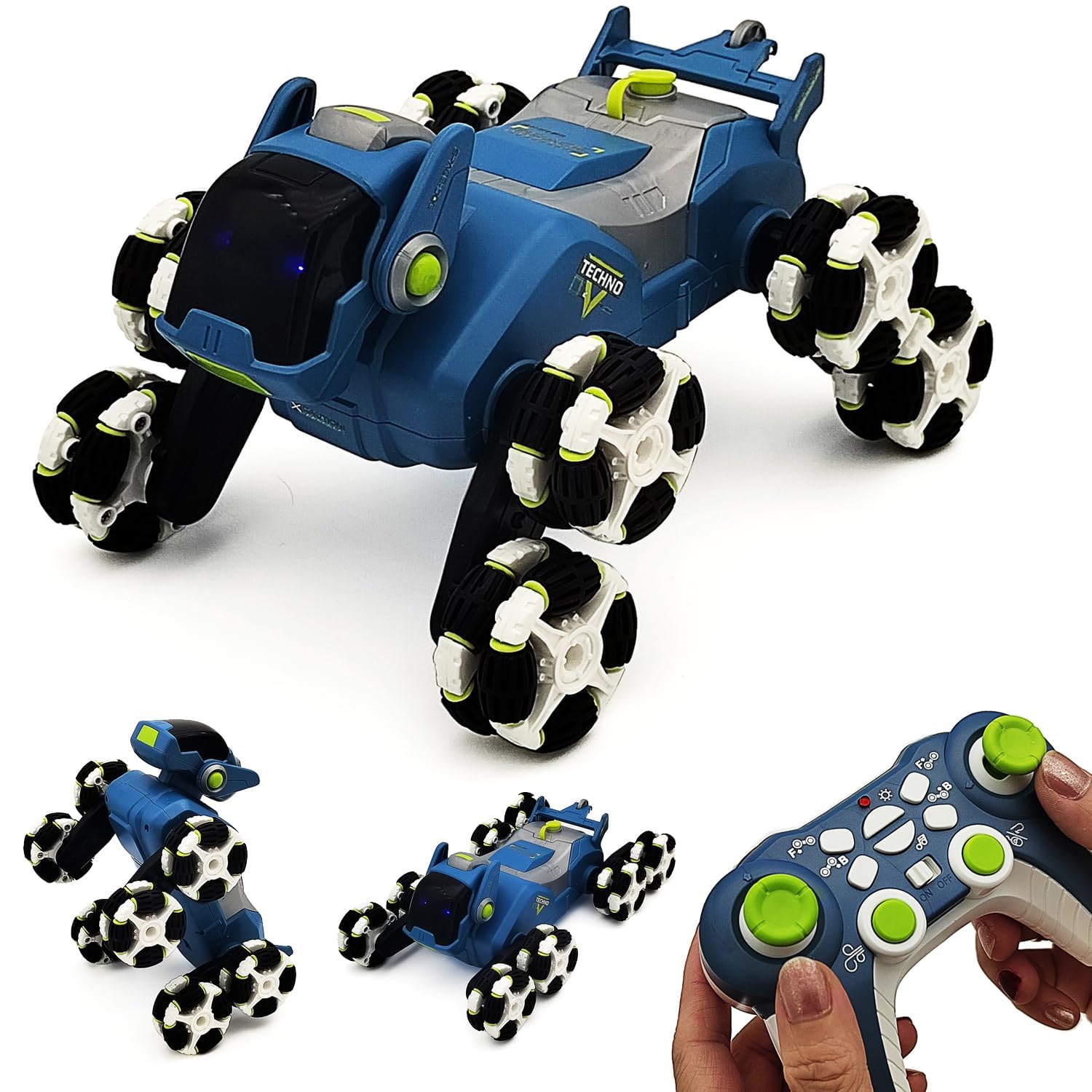 TuneFit RC Robot Dog Stunt Car – Mist Spray, Music, Lights | 2.4GHz Remote Control | Shape-Shifting | Gift for Kids (Ages 6-14)
