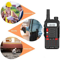 TuneFit UV-10R Dual Band 10W Walkie Talkie | Long Range, Rechargeable, Dual Frequency (VHF/UHF)