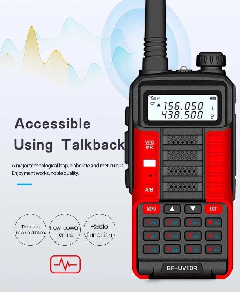 TuneFit UV-10R Dual Band 10W Walkie Talkie | Long Range, Rechargeable, Dual Frequency (VHF/UHF)