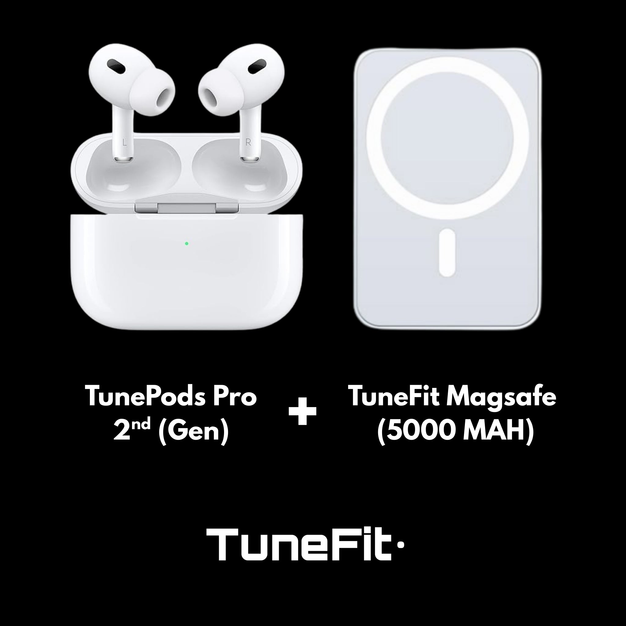 TunePods Pro (2nd Gen) – 100% ANC | Wireless Charging | Free MagSafe + Cover | 6 Months Warranty